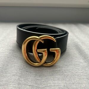 Gucci Black Belt with Gold Buckle